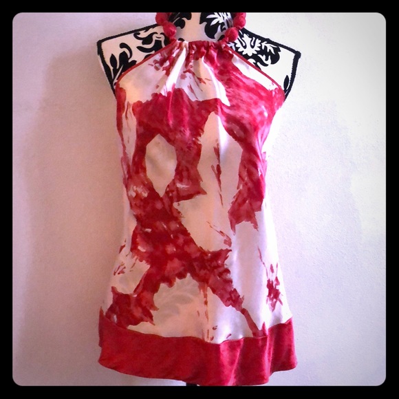 bebe 100% silk halter top - Picture 2 of 6